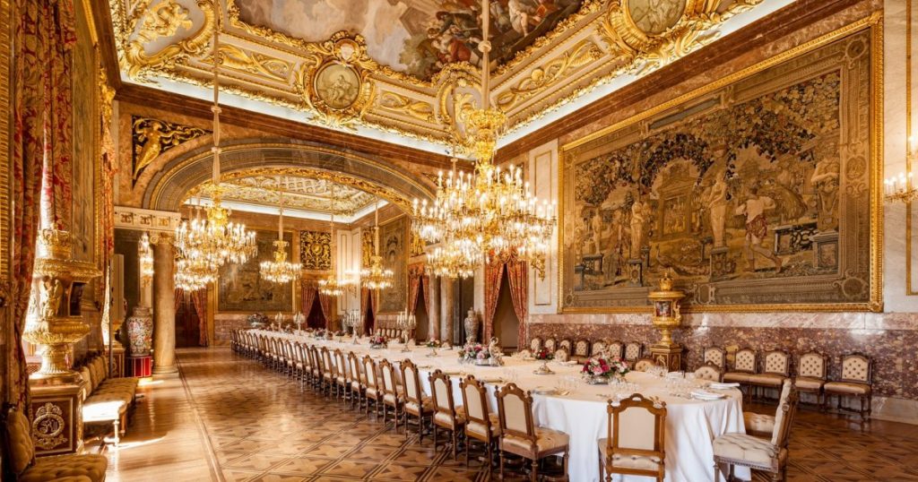 Comedor de Gala del Palacio Real de Madrid, donde se celebraban los banquetes reales